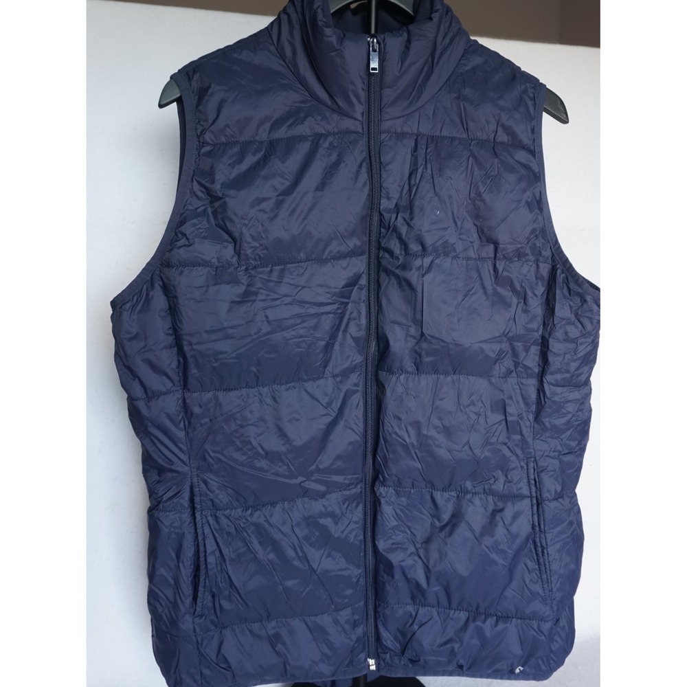 Xersion Mens Packable Puffer Vest Navy Blue Quilted Full Zip XL RN93677